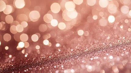 Aufkleber - Rose gold glittering bokeh lights create an abstract background suitable for festive occasions