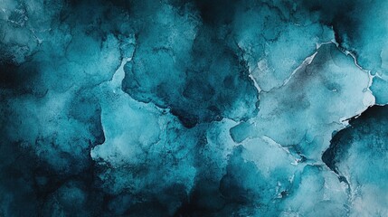 Poster - Abstract turquoise watercolor texture featuring a stone like appearance accented by a dark vignette viewed from above