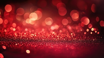 Poster - Blurry background with glimmering red glitter lights