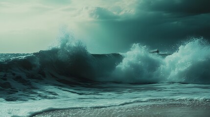 Photo of a turquoise sea with crashing waves, symbolizing the vastness and depth of oceanic power