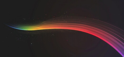 Canvas Print - Abstract Rainbow Curve on Dark Background