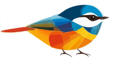 Wall Mural - A common blackbird bird is isolated over a white background.