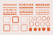 © venimo - Vector set of linear frames and borders - abstract design elements for decoration or logo design templates in modern minimalist style with copy space for text, boho summer style