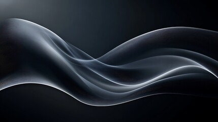 Poster - A smooth, flowing smoke pattern on a dark background with a large, clear area for text