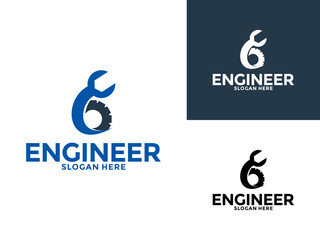 engineer logo design vector, engineering and construction building logo icon design template