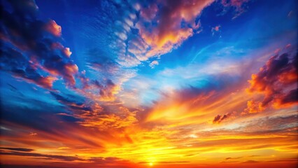 vibrant sky gradient with blue to orange sunset, colorful nature background for design projects