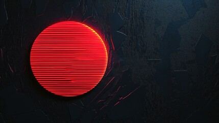 Poster - A stylized red circle against a dark textured background, creating a modern graphic effect.