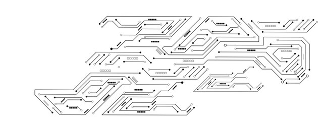 Aufkleber - High-tech circuit board connection system. Vector abstract technology on a white background. Abstract technology communication concept vector background.