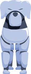 Poster - Cartoon illustration of a blue robot dog standing on four legs