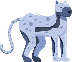 Poster - Robot leopard with artificial intelligence standing still, futuristic animal concept