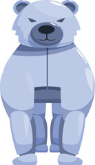 Poster - Metallic robot bear standing on two legs, with a determined expression on its face