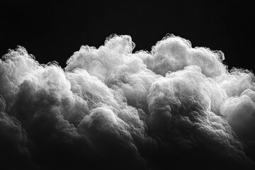 Poster - Majestic cumulus clouds, bathed in soft light, gracefully fill the frame, offering a serene and awe-inspiring view of nature's grandeur and quiet strength in the sky.