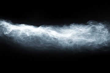 Poster - A wispy cloud appears to float softly in a dark sky, evoking a sense of calm and tranquility, as if capturing a moment of serene atmospheric beauty.