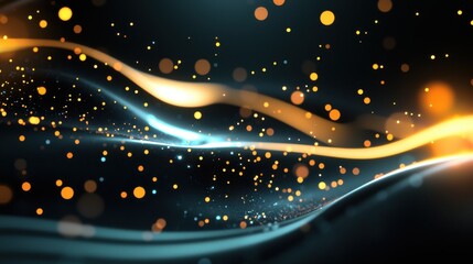 Poster - An abstract black background with shimmering light particles, perfect for tech or futuristic-themed designs.