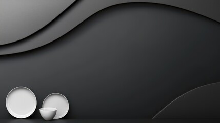 Poster - Flat black background with a deep, rich tone, providing a clean and bold contrast for highlighting text or products.