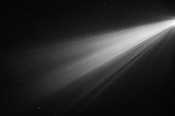 Poster - In this image, monochrome light trails burst into a starry night sky, creating a dynamic and introspective cosmic portrayal full of wonder and artistic expression.