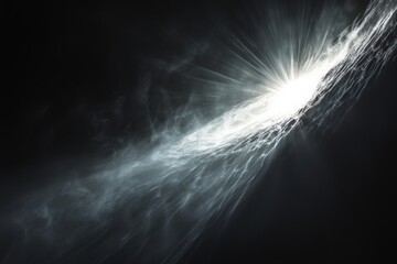 Poster - A mesmerizing burst of ethereal light streams outward, revealing intricate cosmic energy patterns against the dark backdrop of space, evoking wonder and awe.