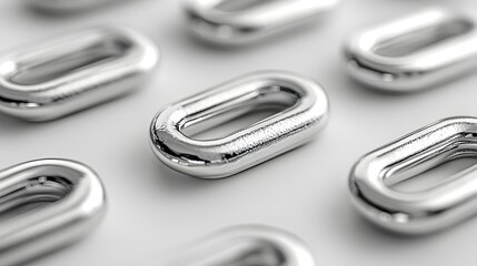 Leinwandbilder - Shimmering chrome metallic shapes arranged in a minimalist,geometric design. Smooth,reflective surfaces create a sleek,sophisticated and modern visual appeal.