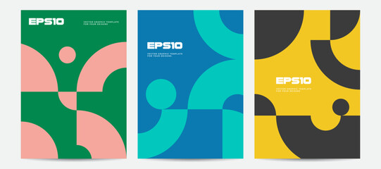 Poster - simple geometric covers set. bauhaus design.