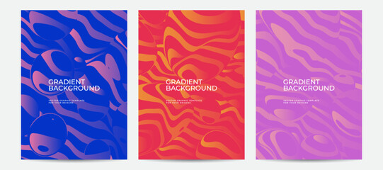 Poster - modern abstract covers set. cool gradient shapes composition. futuristic design. eps10 vector.