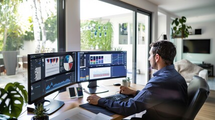 Poster - Remote Worker Focused on High-Quality Data Analysis