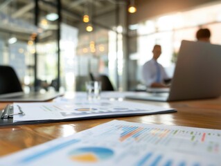 Poster - Manager Reviewing Performance in Modern Office Setting