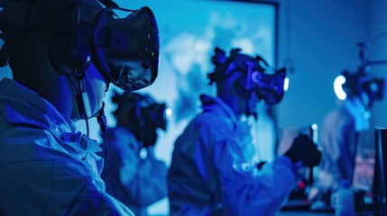 Poster - Team of Professionals Engaged in Virtual Reality Experience