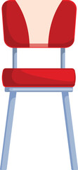 Poster - Red retro diner chair with metal legs standing on white background