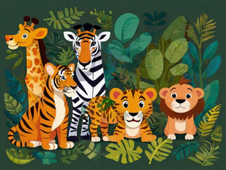 Sticker - Jungle Animals Image