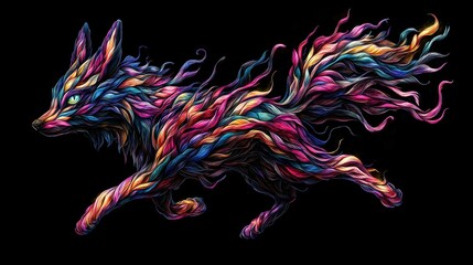  Dreamlike Surreal Animal in Bright Fluid Colors  Imaginative Creature from Fantasy World