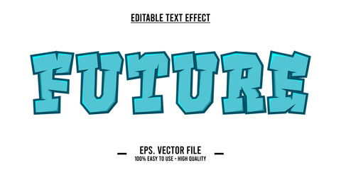 Fototapete - typography future word art illustration, editable text effect