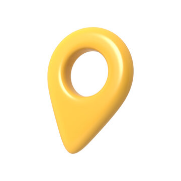 Shiny pin map gps icon for determining delivery location or indicating coordinates location, illustration 3D rendering. isolated on transparent background