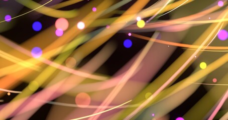 Poster - inside digital data tunnel. Futuristic abstract background with neon rays. Concept for big data,