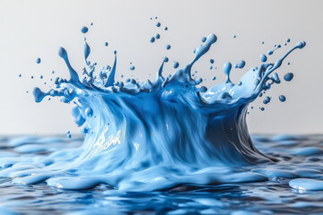 Aufkleber - A dynamic splash of bright blue paint,