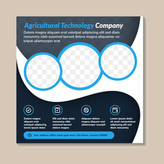 Poster - agricultural technology banner template, social media post, vector illustration of poster design wit