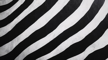 Poster - Black and white wavy striped pattern