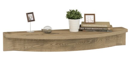 Wooden corner floating shelves for home decor