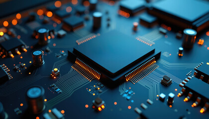 Poster - high-performance processor with heatsink: a close-up of a high-performance processor with a heatsink