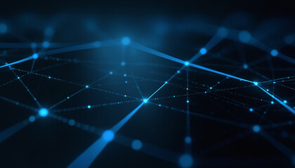 Poster - digital grid network with glowing blue nodes: a digital grid network with glowing blue nodes, symbol