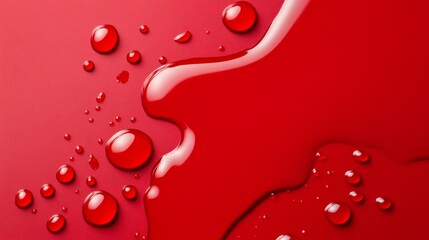 Vibrant Red Liquid on Surface: Modern and Trendy Abstract Visual for Creative Design and Marketing