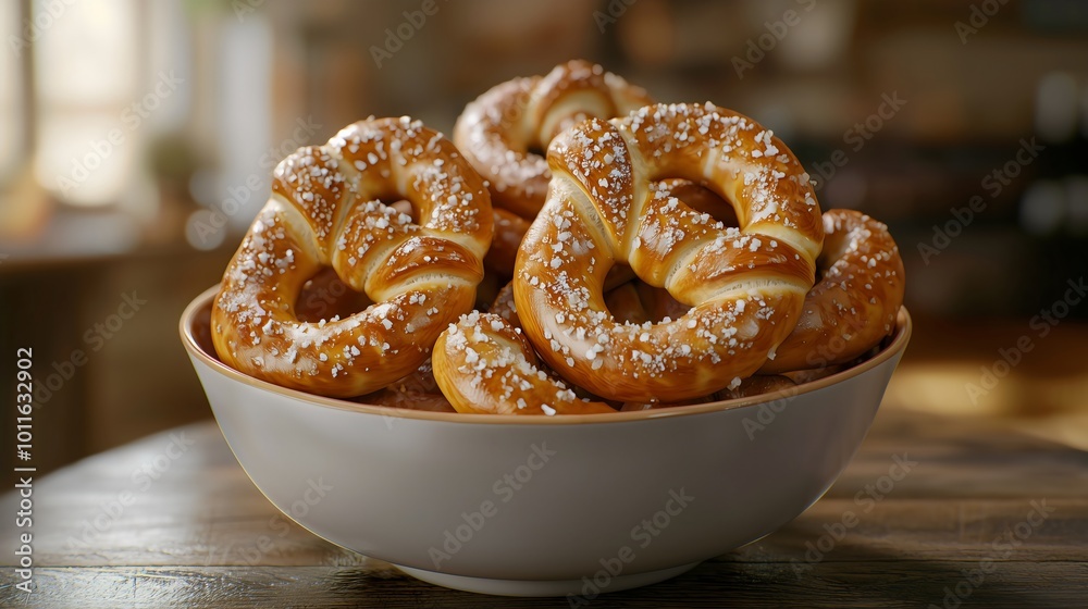 Pretzels sprinkled with Himalayan salt and made from white flour, these ...