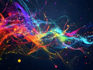 Poster - Colorful Abstract Waves in Motion