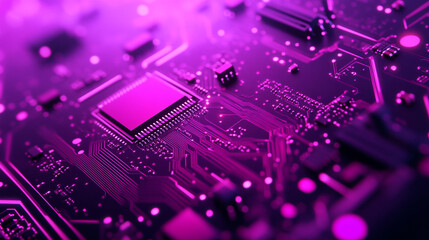 Aufkleber - Close-up view of a vibrant circuit board showcasing intricate electronic components and connections