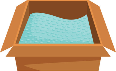Poster - Open cardboard box containing bubble wrap, providing a safe and secure way to protect delicate items during shipping or storage