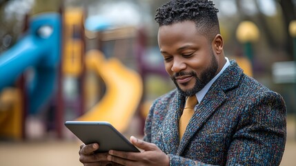 Wall Mural - a person holding a tablet

