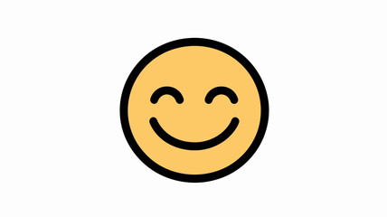 Poster - Happy Emoji Smiling Face Minimalist Thin Line Vector Icon for Social Media, Messaging Apps, and Digital Communication