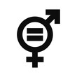© lnm - Vector high quality illustration of the female and male graphic symbols with equal sign inside - Gender equality graphic representation