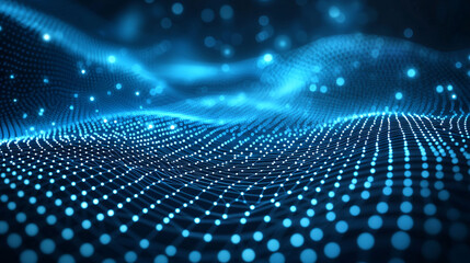 Poster - mesmerizing blue abstract seamless network background with glowing dots creates sense of depth and movement, perfect for technology and digital themes