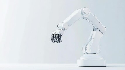 Aufkleber - A robot with four arms is standing on a white surface