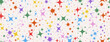 © Anatoliy - Colorful sprinkle seamless pattern stars white background. Template color confetti vector texture illustration for holiday birthday party, celebration. Vector sprinkle seamless pattern stars.
